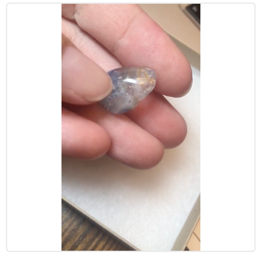 Hyper Rare. Dumortierite Quartz Crystal - 16 CT - 1 Piece Quartz Specimen.