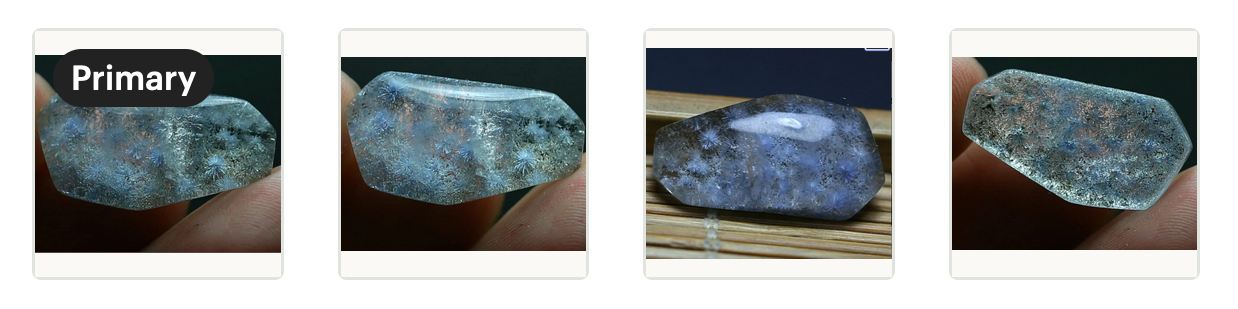 Hyper Rare. Dumortierite Quartz Crystal - 11.2 CT - 1 Piece Quartz Specimen. Flat back. 6268