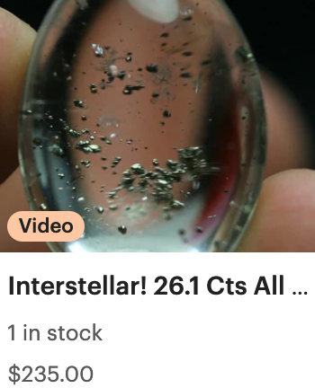 Interstellar! 26.1 Cts All Natural Quartz Crystal - Specimen Suspended icosahedral Pyrite Crystals Inclusions Within. 1697