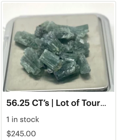 Green - Lot of Tourmaline Crystals - 56.25