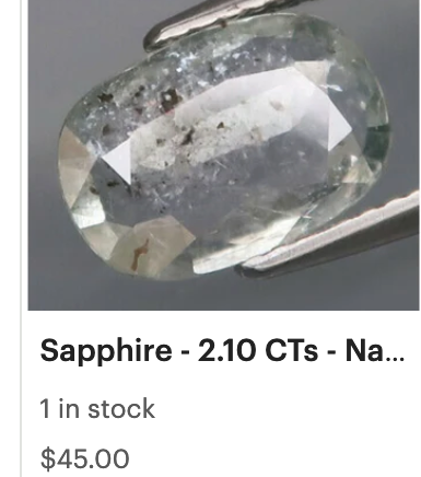 White Sapphire - 2.10 CTs - Natural (Unheated Sapphire). Earth Mined In Tanzania. 0543