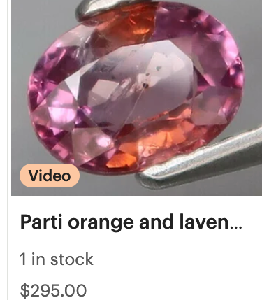 Pink / PURPLE PARTI Sapphire, Parti orange and lavender bi color Tanzanian Sapphire - 1.19 CT - Natural (Unheated Sapphire). Earth Mined In Tanzania. 2268