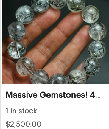 Massive Gemstones! 487.2 carats. Large, Suspended, Iron Dentrites in Quartz. Scenic Dendritic Quartzite Bracelet. All-Natural! 4837