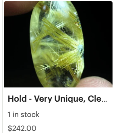 Very Unique, Clear Golden Rutilated Quartz Crystal - Gold Rutile Quartz Crystal