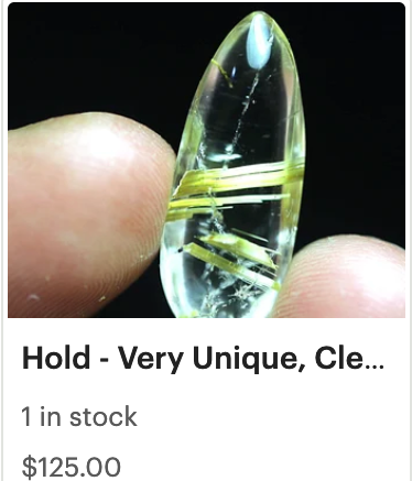 Very Unique, Clear Golden Rutilated Quartz Crystal - Gold Rutile Quartz Crystal