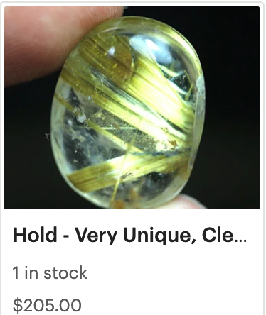 Very Unique, Clear Golden Rutilated Quartz Crystal - Gold Rutile Quartz Crystal