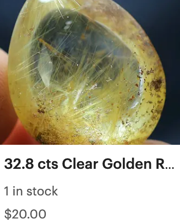 Gold Rutile Quartz Crystal 1