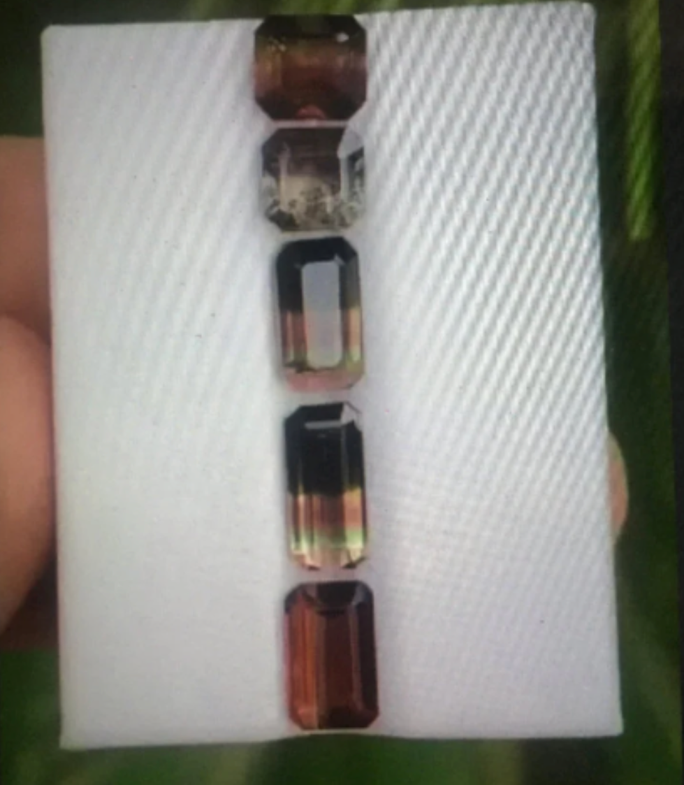 Lot of 5 Tourmaline Crystals - From Astak / Astalana Afghanistan. Quad Zoned | Pink Plumb Black Green