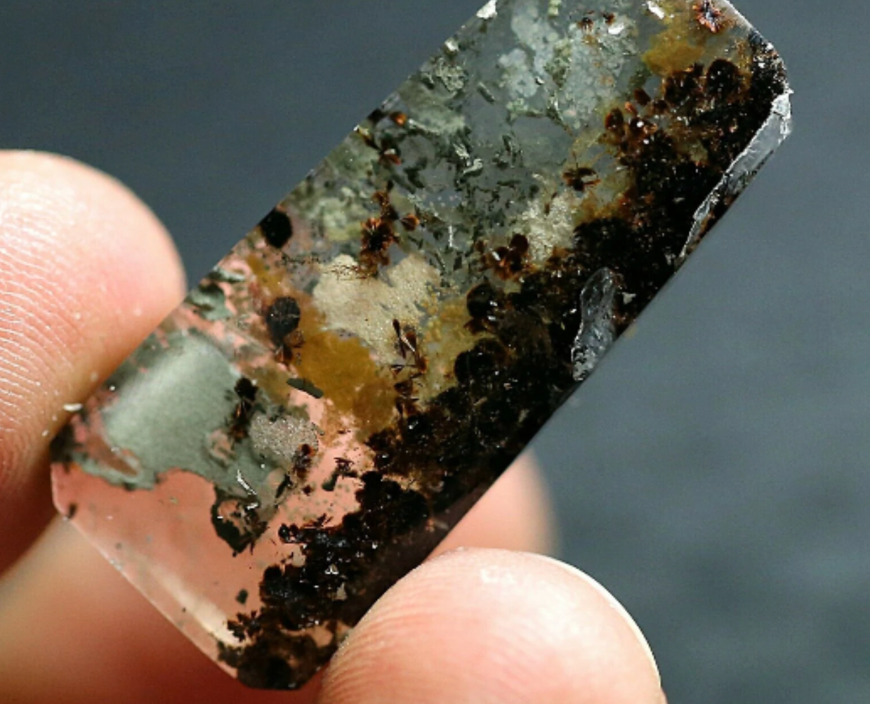 All NATURAL! Super, Ultra Rare rare 33.1 cts Brown Goethite Ball or Burrs in Quartz Crystal - Water Clear Crystal. 1176