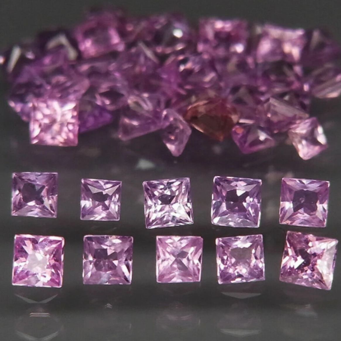 Tanzanian Pink/Purple Sapphire - 2.05 Cts - 45 Pieces - Sold Per piece. Natural (Unheated Sapphire) • Songea