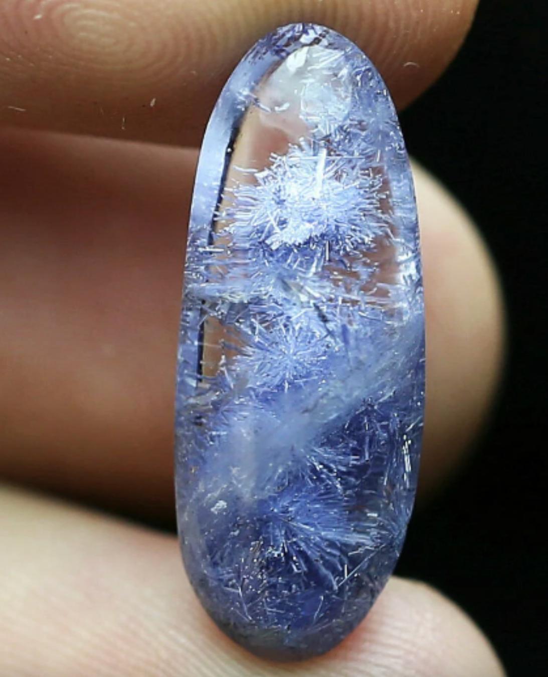 7.3 cts Hyper Rare. Dumortierite Quartz Crystal Cab. - 1 Piece Quartz Specimen. 4274