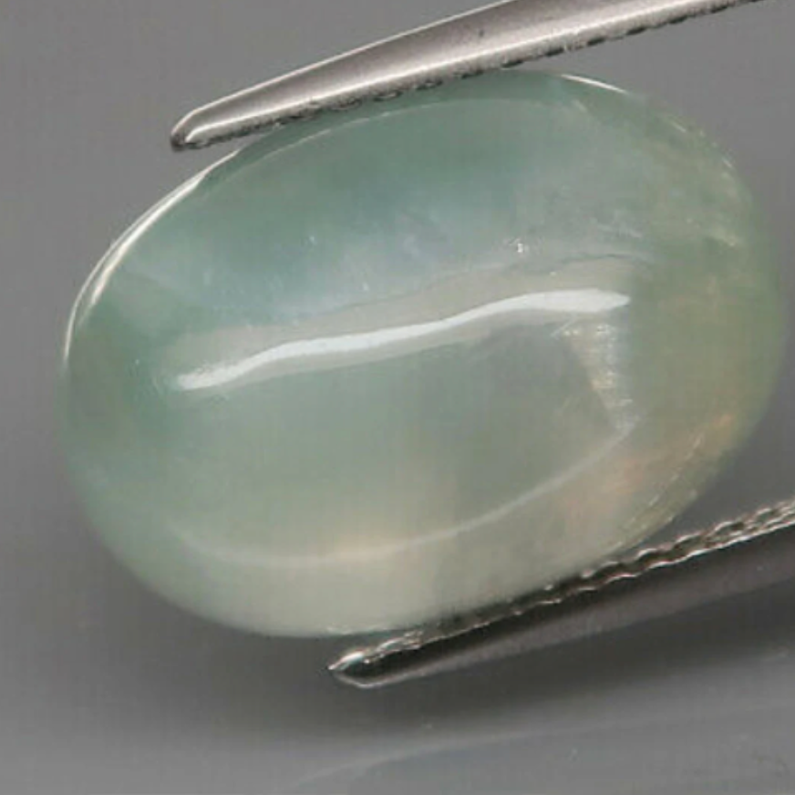 10.09 CTs Milky, Sage Green, Tourmaline Cab • Genuine, Untreated, Earth-Mined. 6904