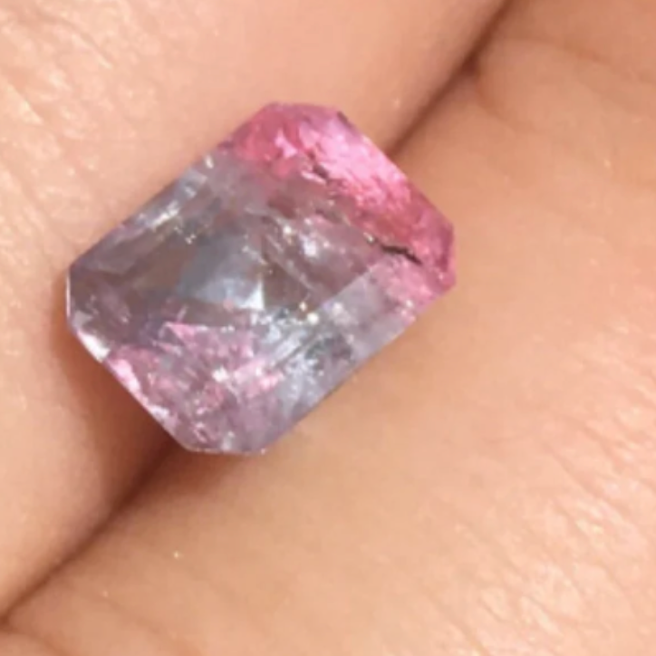 Vibrant, Rare Sparkler | All Natural, Unheated Pink and Periwinkle Blue Zoned Sunset Tourmaline. Paprock, Afghanistan.