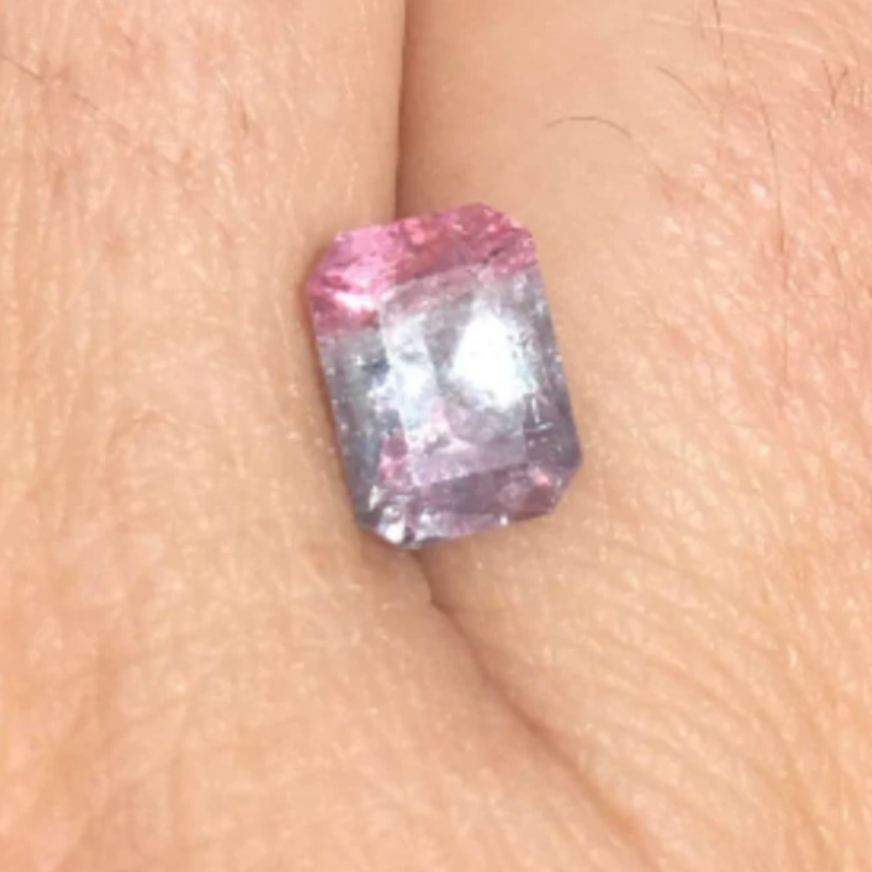 Vibrant, Rare Sparkler | All Natural, Unheated Pink and Periwinkle Blue Zoned Sunset Tourmaline. Paprock, Afghanistan.