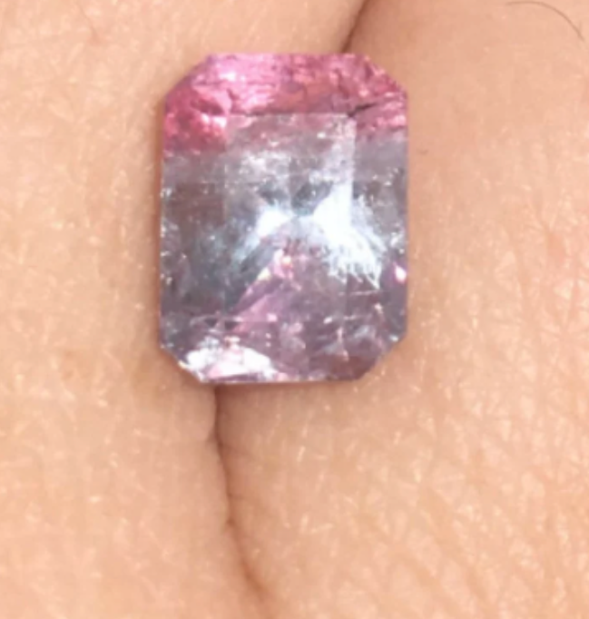 Vibrant, Rare Sparkler | All Natural, Unheated Pink and Periwinkle Blue Zoned Sunset Tourmaline. Paprock, Afghanistan.