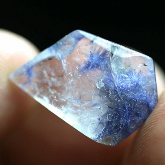 One Hyper-Rare, Dumortierite Quartz Crystal - 10.7 CT - 1 Piece Quartz Specimen.